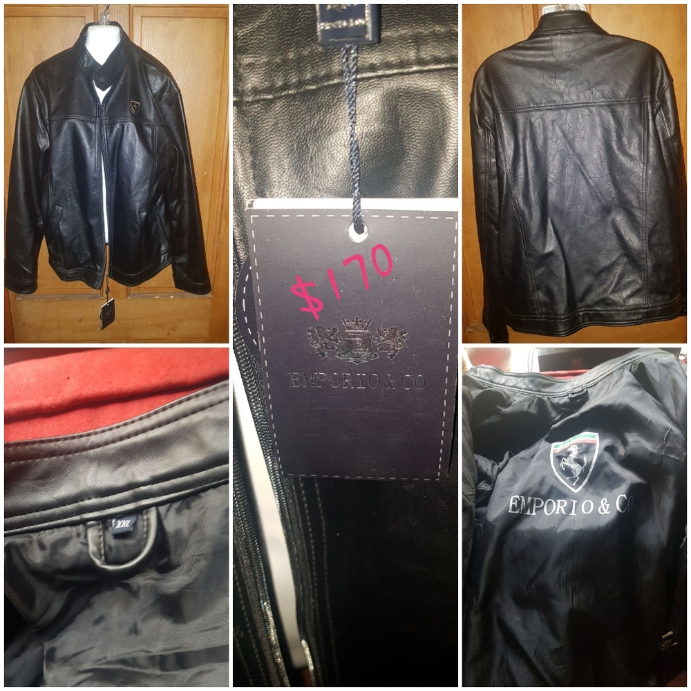 Black leather Ferrari jacket